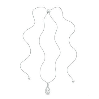 Unstoppable Love™ 0.11 CT. T.W. Diamond Layered Infinity Bolo Necklace in Sterling Silver - 30"