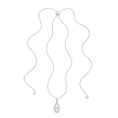 Unstoppable Love™ 0.11 CT. T.W. Diamond Layered Infinity Bolo Necklace in Sterling Silver - 30"