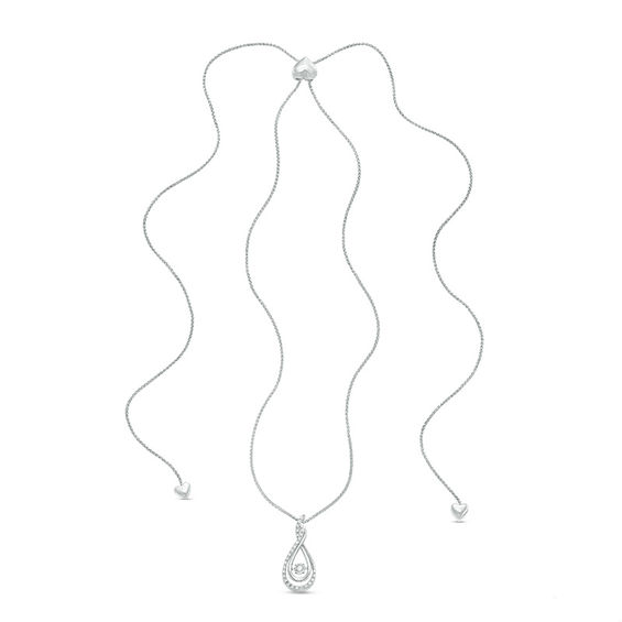 Unstoppable Love™ 0.11 CT. T.W. Diamond Layered Infinity Bolo Necklace in Sterling Silver - 30"