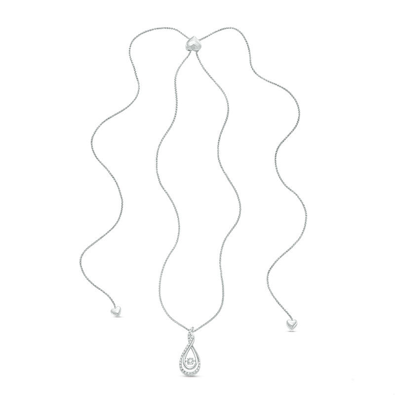 Unstoppable Love™ 0.11 CT. T.W. Diamond Layered Infinity Bolo Necklace in Sterling Silver - 30"|Peoples Jewellers