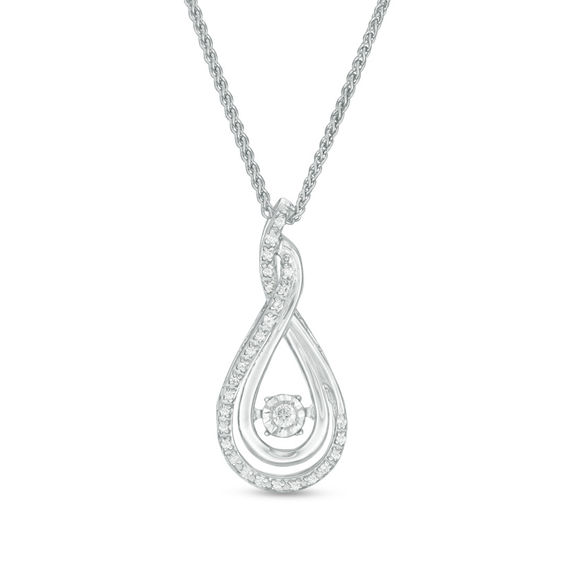 Unstoppable Love™ 0.11 CT. T.W. Diamond Layered Infinity Bolo Necklace in Sterling Silver - 30"