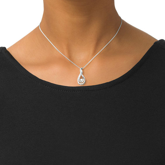 Unstoppable Love™ 0.11 CT. T.W. Diamond Layered Infinity Bolo Necklace in Sterling Silver - 30"