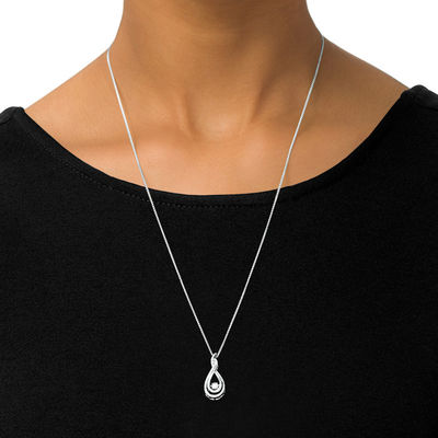 Unstoppable Love™ 0.11 CT. T.W. Diamond Layered Infinity Bolo Necklace in Sterling Silver - 30"