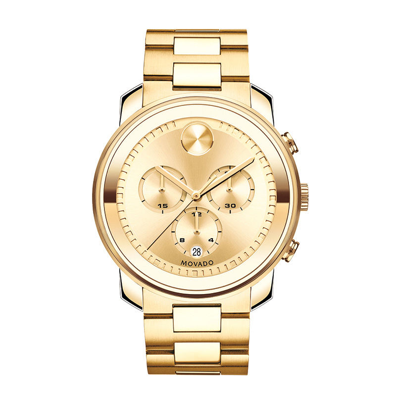 Men's Movado Bold® Gold-Tone IP Chronograph Watch (Model: 3600278)