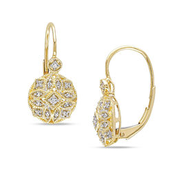 0.13 CT. T.W. Diamond Vintage-Style Drop Earrings in 14K Gold