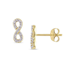 0.09 CT. T.W. Diamond Infinity Stud Earrings in 10K Gold