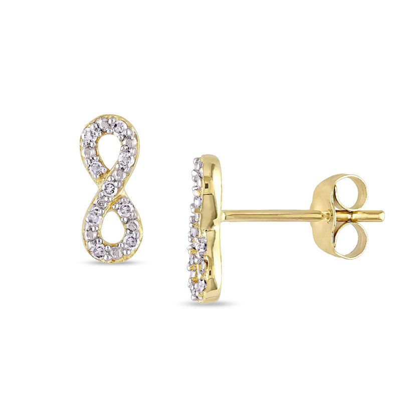0.09 CT. T.W. Diamond Infinity Stud Earrings in 10K Gold|Peoples Jewellers