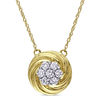 0.24 CT. T.W. Composite Diamond Swirl Frame Necklace in 10K Gold - 17"