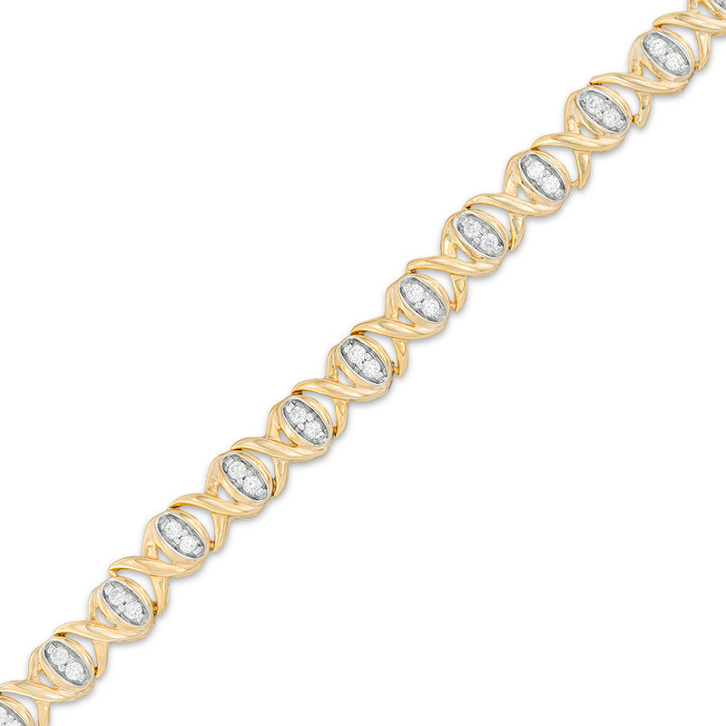 0.83 CT. T.W. Diamond "XO" Bracelet in 10K Gold|Peoples Jewellers