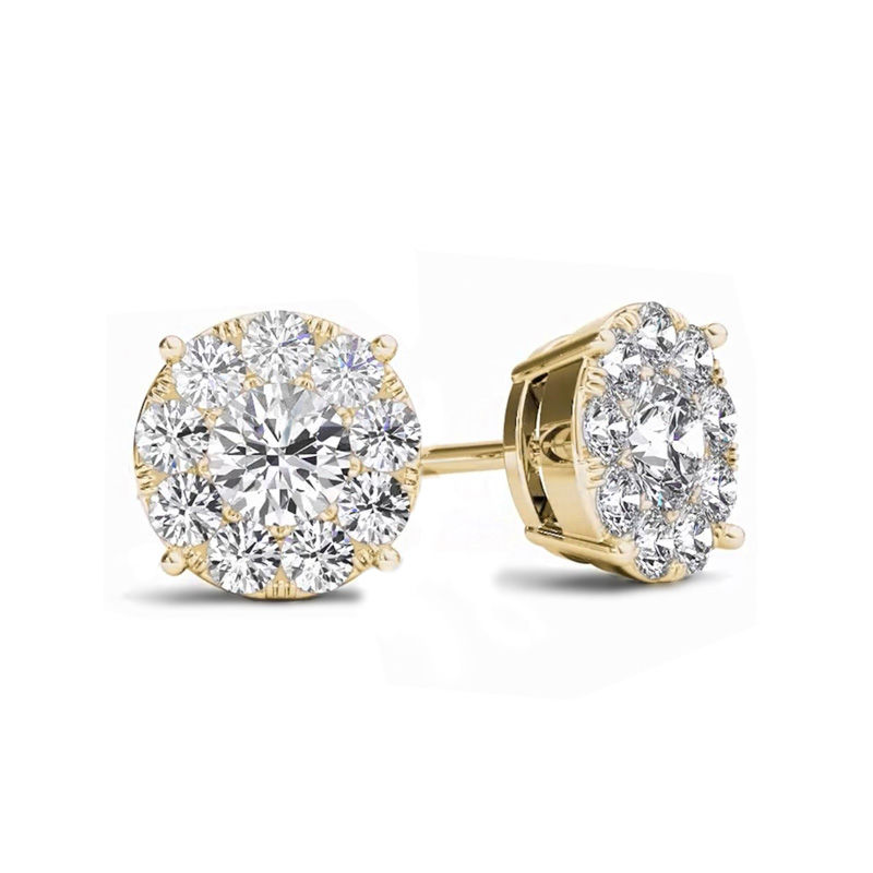 1.20 CT. T.W. Diamond Frame Stud Earrings in 10K Gold|Peoples Jewellers