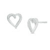 Thumbnail Image 0 of 0.09 CT. T.W. Diamond Swirl Heart Stud Earrings in Sterling Silver