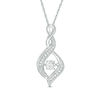 Thumbnail Image 0 of Unstoppable Love™ 0.23 CT. T.W. Diamond Flame-Shaped Vintage-Style Pendant in 10K White Gold