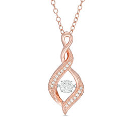 Unstoppable Love™ 0.23 CT. T.W. Diamond Flame-Shaped Vintage-Style Pendant in 10K Rose Gold