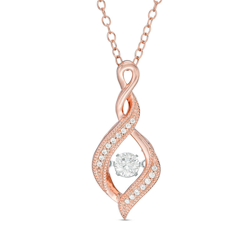 Unstoppable Love™ 0.23 CT. T.W. Diamond Flame-Shaped Vintage-Style Pendant in 10K Rose Gold|Peoples Jewellers