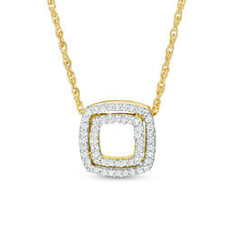 0.09 CT. T.W. Diamond Double Square Pendant in 10K Gold