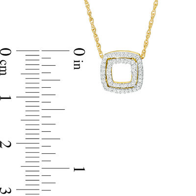 0.09 CT. T.W. Diamond Double Square Pendant in 10K Gold