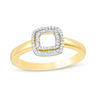 Thumbnail Image 0 of 0.09 CT. T.W. Diamond Double Square Ring in 10K Gold