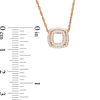 0.09 CT. T.W. Diamond Double Square Pendant in 10K Rose Gold