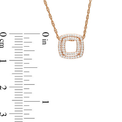 0.09 CT. T.W. Diamond Double Square Pendant in 10K Rose Gold