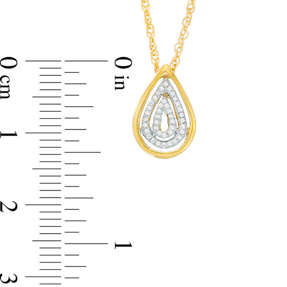 Diamond Accent Triple Teardrop Pendant in 10K Gold