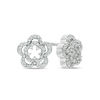 Thumbnail Image 0 of 0.18 CT. T.W. Diamond Double Flower Stud Earrings in Sterling Silver