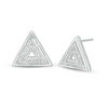 Thumbnail Image 1 of 0.15 CT. T.W. Diamond Triple Triangle Stud Earrings in Sterling Silver