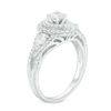 1.25 CT. T.W. Diamond Past Present Future® Pear-Shaped Frame Engagement Ring in 14K White Gold