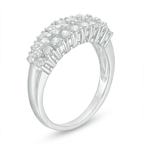 0.70 CT. T.W. Diamond Three Row Anniversary Band in 10K White Gold