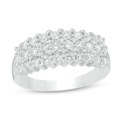 0.95 CT. T.W. Diamond Multi-Row Band in 10K White Gold