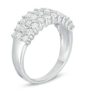 0.95 CT. T.W. Diamond Multi-Row Band in 10K White Gold