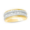 0.70 CT. T.W. Baguette and Round Diamond Multi-Row Band in 10K Gold