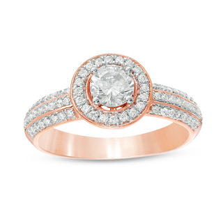 0.70 CT. T.W. Diamond Frame Engagement Ring in 10K Rose Gold