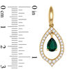 Pear-Shaped Lab-Created Emerald and 0.71 CT. T.W. Diamond Teardrop Earrings in 10K Gold