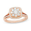 0.45 CT. T.W. Composite Diamond Cushion Frame Engagement Ring in 10K Rose Gold