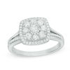Thumbnail Image 0 of 0.45 CT. T.W. Composite Diamond Cushion Frame Engagement Ring in 10K White Gold