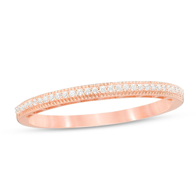 0.06 CT. T.W. Diamond Vintage-Style Wedding Band in 10K Rose Gold|Peoples Jewellers