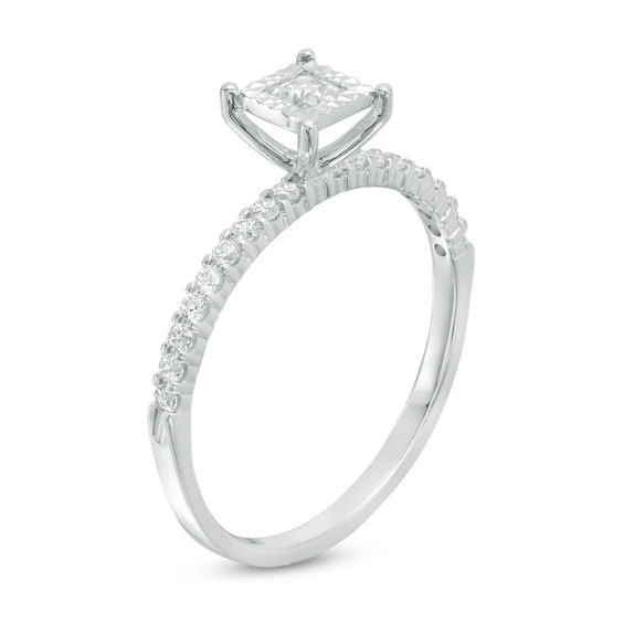 0.33 CT. T.W. Princess-Cut Diamond Engagement Ring in 14K White Gold