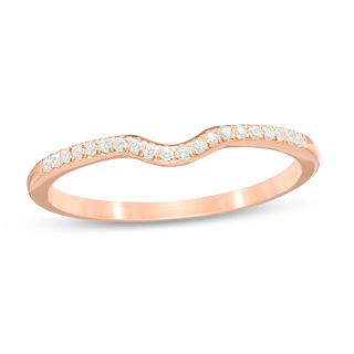 0.09 CT. T.W. Diamond Contour Wedding Band in 10K Rose Gold