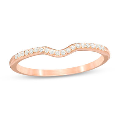 0.09 CT. T.W. Diamond Contour Wedding Band in 10K Rose Gold