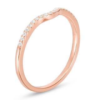 0.09 CT. T.W. Diamond Contour Wedding Band in 10K Rose Gold