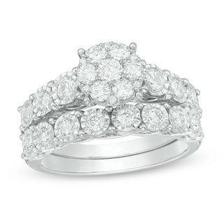 1.25 CT. T.W. Composite Diamond Bridal Set in 10K White Gold