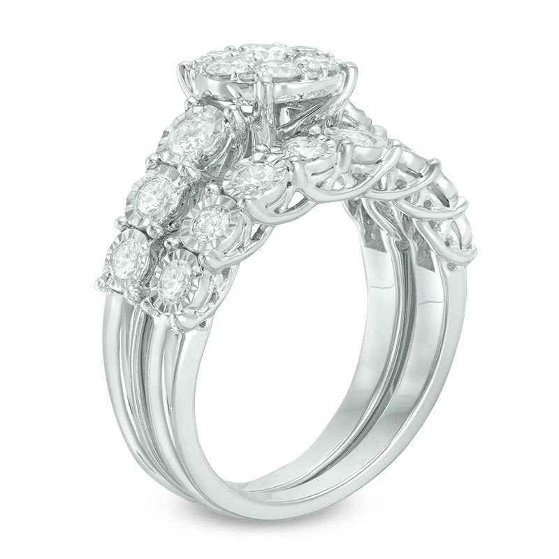 Main Image 2 of 1.25 CT. T.W. Composite Diamond Bridal Set in 10K White Gold