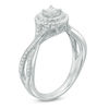 0.50 CT. T.W. Diamond Double Frame Twist Engagement Ring in 10K White Gold