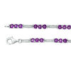 Amethyst and 0.09 CT. T.W.  Diamond Three Stone Station Bracelet in 10K White Gold - 7.5"