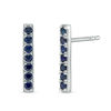 Lab-Created Blue Sapphire Bar Drop Earrings in Sterling Silver