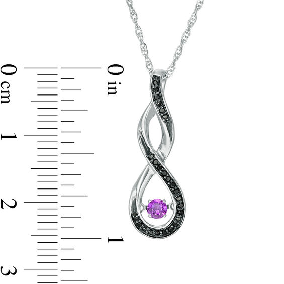 Unstoppable Love™ Amethyst and Black Diamond Accent Cascading Infinity Pendant in Sterling Silver