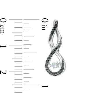 Unstoppable Love™ Aquamarine and 0.15 CT. T.W. Black Diamond Infinity Drop Earrings in Sterling Silver