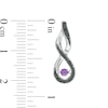 Unstoppable Love™ Amethyst and 0.15 CT. T.W. Black Diamond Infinity Drop Earrings in Sterling Silver