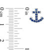 Lab-Created Blue Sapphire Anchor Stud Earrings in Sterling Silver