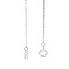 Lab-Created White Sapphire and 0.23 CT. T.W. Baguette Diamond Three Stone Curved Bar Necklace in Sterling Silver - 16.5"